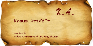 Kraus Artúr névjegykártya